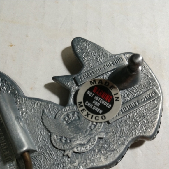 Limited Edition "HOGS" Belt Buckle 1979 Solid Pewter Mexico w/Serial Number - Picture 4 of 12